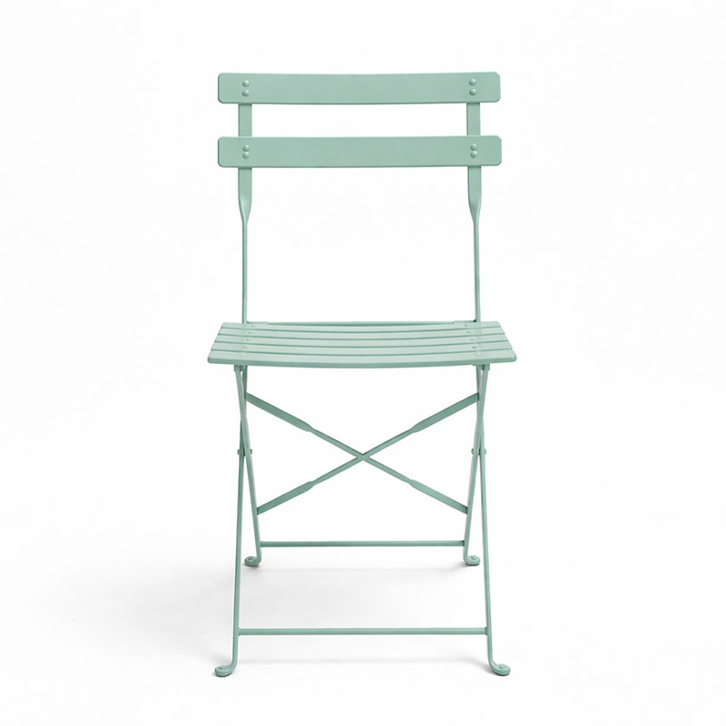 Καρέκλα Bistro pakoworld μεταλλική αναδιπλούμενη σε μέντα απόχρωση 42x46x82εκ | 2 τμχ