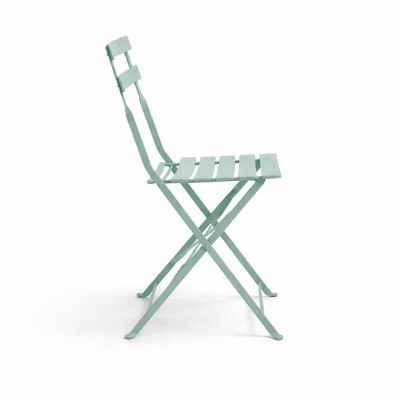 Καρέκλα Bistro pakoworld μεταλλική αναδιπλούμενη σε μέντα απόχρωση 42x46x82εκ | 2 τμχ