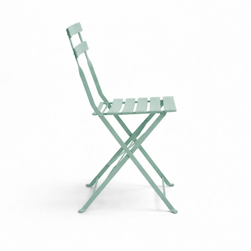 Καρέκλα Bistro pakoworld μεταλλική αναδιπλούμενη σε μέντα απόχρωση 42x46x82εκ | 2 τμχ