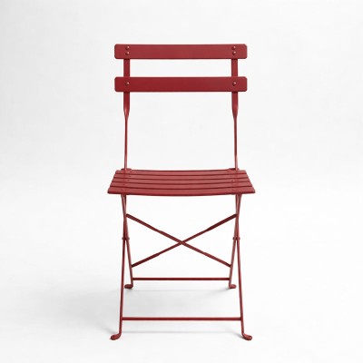 Καρέκλα Bistro pakoworld μεταλλική αναδιπλούμενη σε απόχρωση terracotta 42x46x82εκ | 2 τμχ