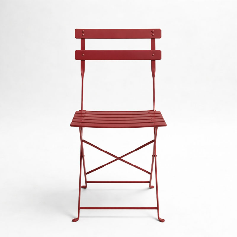 Καρέκλα Bistro pakoworld μεταλλική αναδιπλούμενη σε απόχρωση terracotta 42x46x82εκ | 2 τμχ