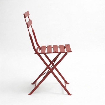 Καρέκλα Bistro pakoworld μεταλλική αναδιπλούμενη σε απόχρωση terracotta 42x46x82εκ | 2 τμχ