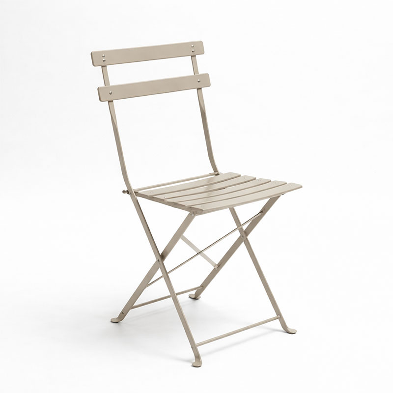 Καρέκλα Bistro pakoworld μεταλλική αναδιπλούμενη σε σαμπανί 42x46x82εκ | 2 τμχ