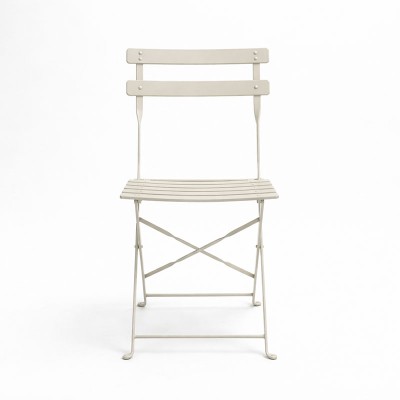 Καρέκλα Bistro pakoworld μεταλλική αναδιπλούμενη σε σαμπανί 42x46x82εκ | 2 τμχ