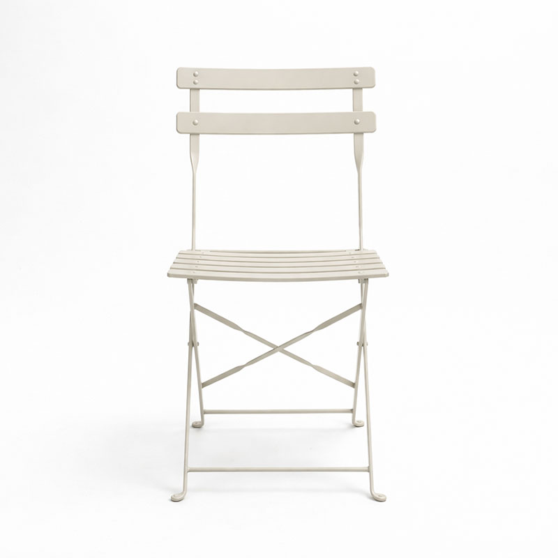 Καρέκλα Bistro pakoworld μεταλλική αναδιπλούμενη σε σαμπανί 42x46x82εκ | 2 τμχ