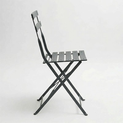 Καρέκλα Bistro pakoworld μεταλλική αναδιπλούμενη σε ανθρακί απόχρωση 42x46x82εκ | 2 τμχ