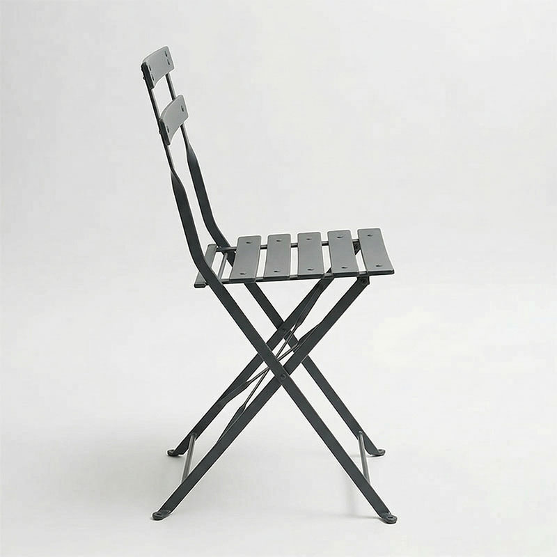 Καρέκλα Bistro pakoworld μεταλλική αναδιπλούμενη σε ανθρακί απόχρωση 42x46x82εκ | 2 τμχ