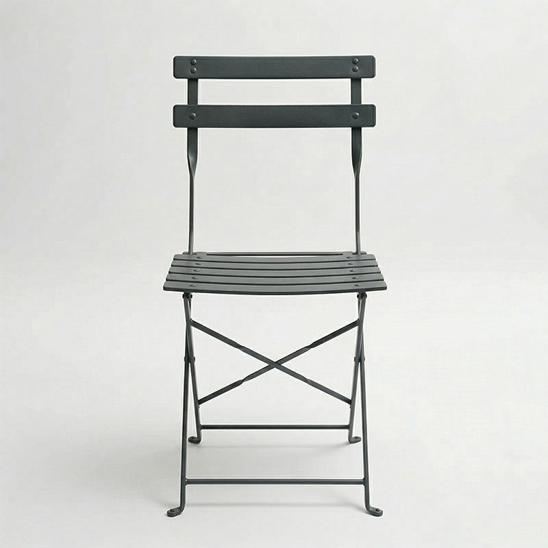 Καρέκλα Bistro pakoworld μεταλλική αναδιπλούμενη σε ανθρακί απόχρωση 42x46x82εκ | 2 τμχ