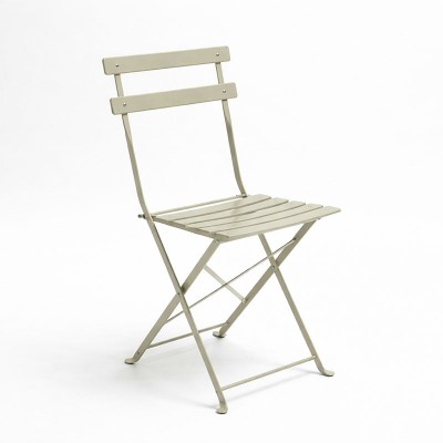 Τραπεζαρία Bistro pakoworld σετ 3τεμ μεταλλική αναδιπλούμενη σε σαμπανί Φ60x71εκ