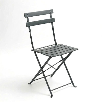 Τραπεζαρία Bistro pakoworld σετ 3τεμ μεταλλική αναδιπλούμενη σε ανθρακί απόχρωση Φ60x71εκ