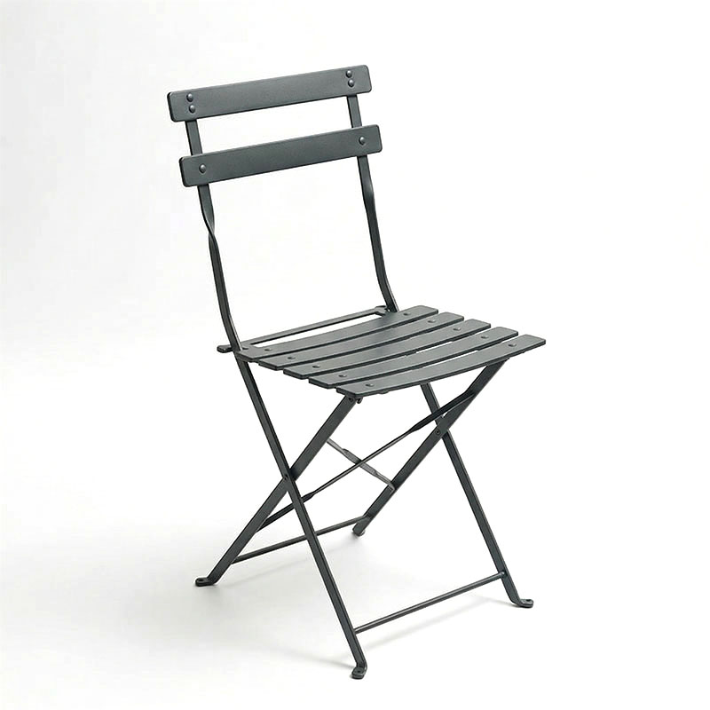 Τραπεζαρία Bistro pakoworld σετ 3τεμ μεταλλική αναδιπλούμενη σε ανθρακί απόχρωση Φ60x71εκ