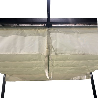 Κιόσκι κήπου Spectra pakoworld μαύρος μεταλλικός σκελετός - με συρόμενο κάλυμμα σε μπεζ απόχρωση 3x3m