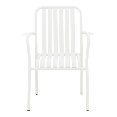 Πολυθρόνα Vista pakoworld στοιβαζόμενη αλουμίνιο σε λευκή απόχρωση 62x60x84εκ