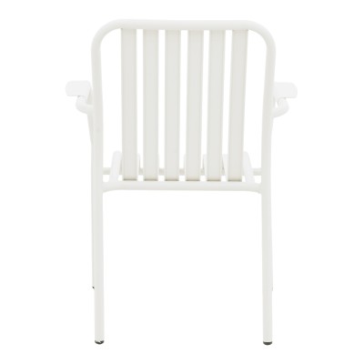 Πολυθρόνα Vista pakoworld στοιβαζόμενη αλουμίνιο σε λευκή απόχρωση 62x60x84εκ