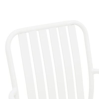 Πολυθρόνα Vista pakoworld στοιβαζόμενη αλουμίνιο σε λευκή απόχρωση 62x60x84εκ