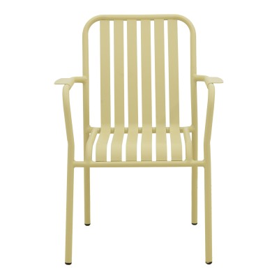 Πολυθρόνα Vista pakoworld στοιβαζόμενη αλουμίνιο σε μπεζ απόχρωση 62x60x84εκ