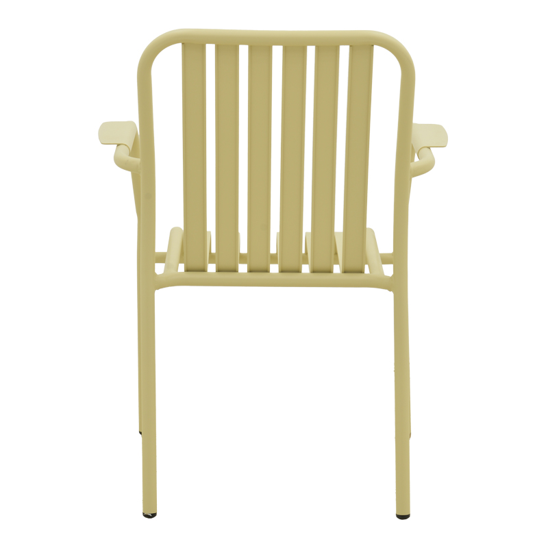 Πολυθρόνα Vista pakoworld στοιβαζόμενη αλουμίνιο σε μπεζ απόχρωση 62x60x84εκ