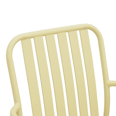 Πολυθρόνα Vista pakoworld στοιβαζόμενη αλουμίνιο σε μπεζ απόχρωση 62x60x84εκ