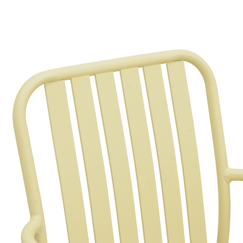 Πολυθρόνα Vista pakoworld στοιβαζόμενη αλουμίνιο σε μπεζ απόχρωση 62x60x84εκ