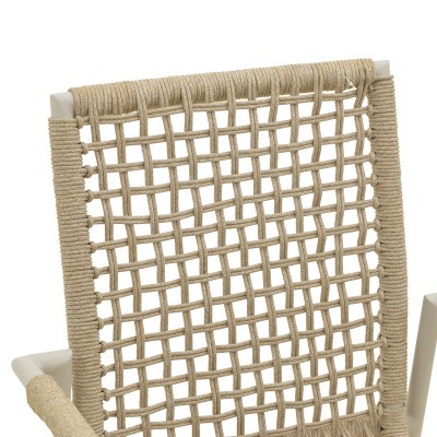 Πολυθρόνα Esence pakoworld στοιβαζόμενη αλουμίνιο cappuccino με pe σχοινί σε μπεζ απόχρωση 56x61,5x87,5εκ