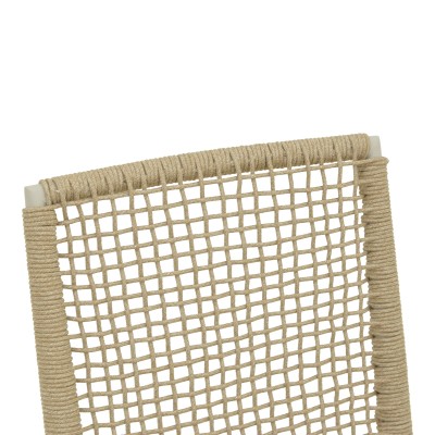 Πολυθρόνα Weave pakoworld στοιβαζόμενη αλουμίνιο σε μπεζ -pe σχοινί σε φυσική απόχρωση 57x63x86εκ