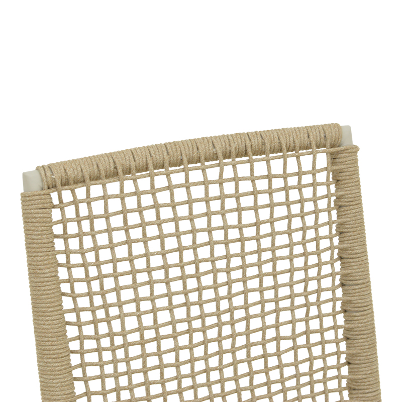 Πολυθρόνα Weave pakoworld στοιβαζόμενη αλουμίνιο σε μπεζ -pe σχοινί σε φυσική απόχρωση 57x63x86εκ