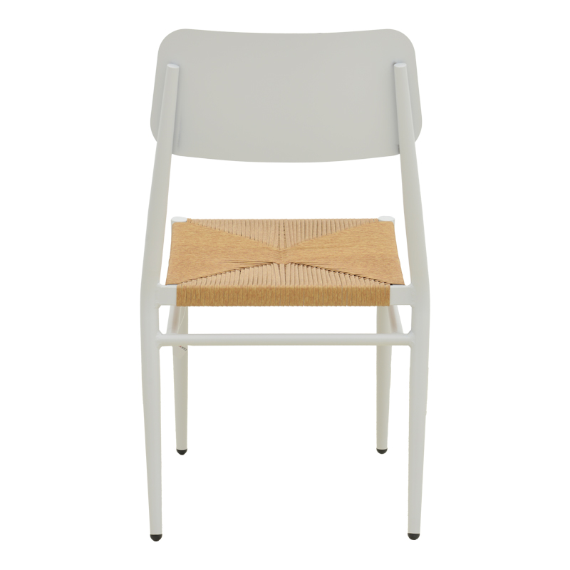 Καρέκλα Giardino pakoworld στοιβαζόμενη αλουμίνιο σε λευκή -pe rattan σε φυσική απόχρωση 45x56x82εκ