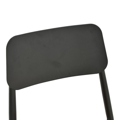 Καρέκλα Giardino pakoworld στοιβαζόμενη αλουμίνιο σε μαύρη -pe rattan σε φυσική απόχρωση 45x56x82εκ