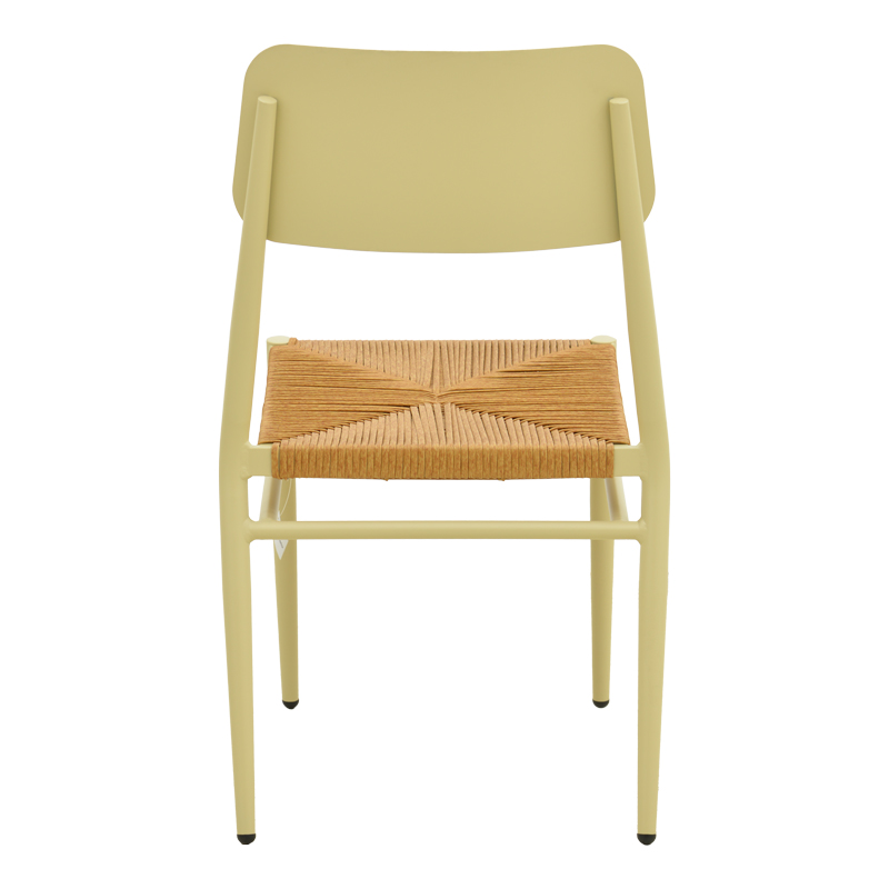 Καρέκλα Giardino pakoworld στοιβαζόμενη αλουμίνιο σε μπεζ -pe rattan σε φυσική απόχρωση 45x56x82εκ