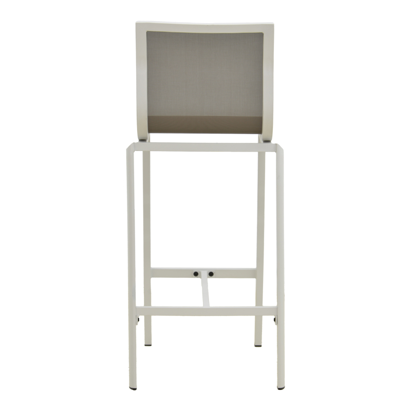 Σκαμπό μπαρ Melina pakoworld στοιβαζόμενη αλουμίνιο σε λευκή- textline σε γκρι απόχρωση 57x52,5x106,5εκ