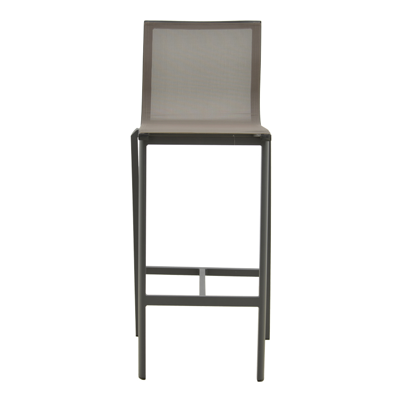 Σκαμπό μπαρ Melina pakoworld στοιβαζόμενη αλουμίνιο σε ανθρακί- textline σε γκρι απόχρωση 57x52,5x106,5εκ