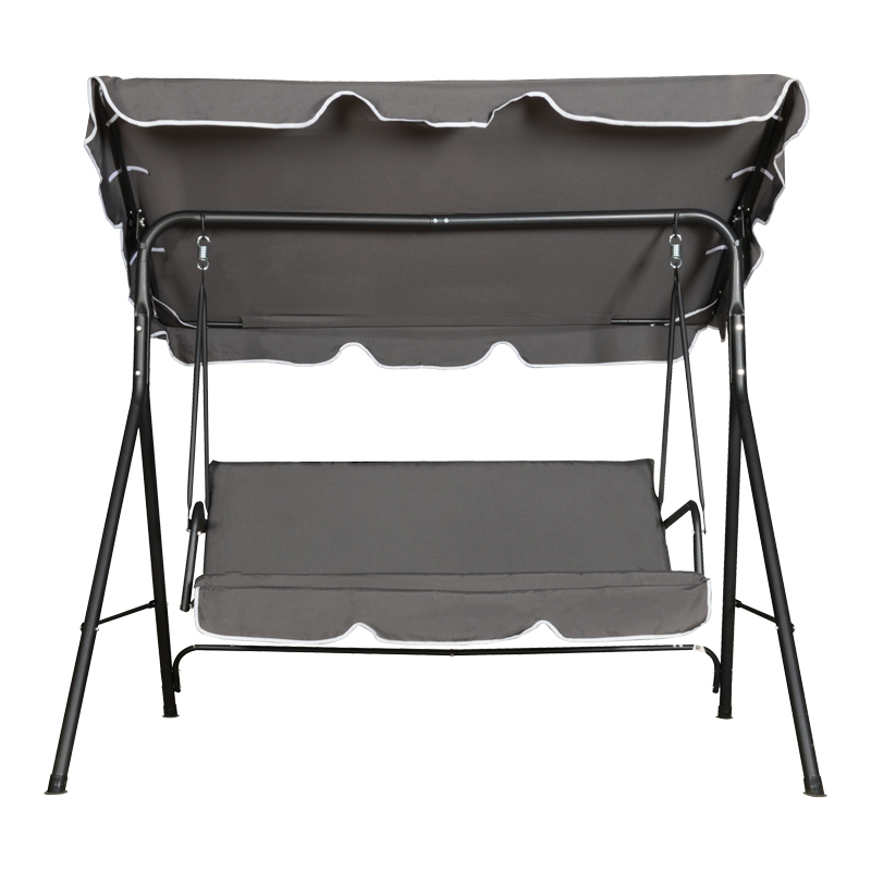 Κούνια κήπου Globo pakoworld μέταλλο μαύρο-ύφασμα σε ανθρακί απόχρωση 170x110x153εκ