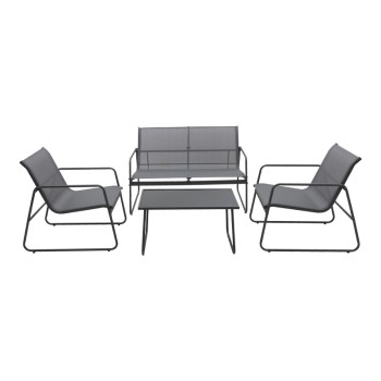 Σαλόνι εξωτερικού χώρου Veranda textilene-μέταλλο σε ανθρακί απόχρωση