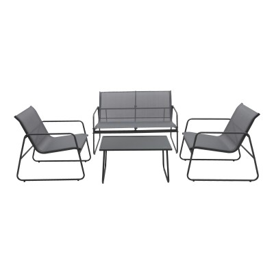 Σαλόνι εξωτερικού χώρου Veranda textilene-μέταλλο σε ανθρακί απόχρωση