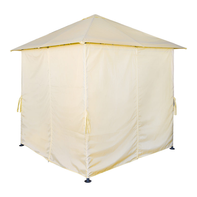 Κιόσκι Apex pakoworld σκελετός μαύρο μέταλλο-ύφασμα σε μπεζ απόχρωση 2.5x2.5 m