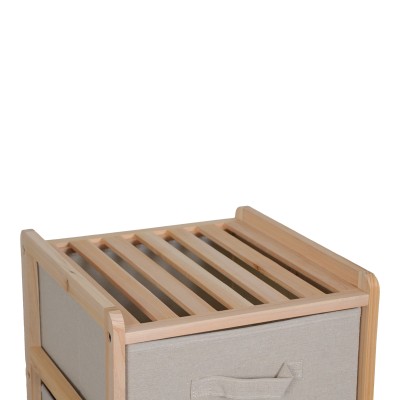 Συρταριέρα Wolen pakoworld ξύλο ελάτου-ύφασμα σε φυσική-μπεζ απόχρωση 34.5x36.5x67εκ