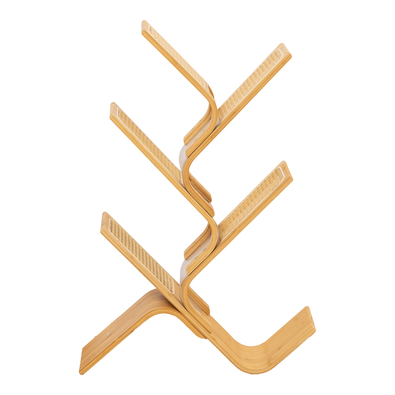 Βιβλιοθήκη Tome pakoworld μπαμπού σε φυσική απόχρωση 63x20x92εκ