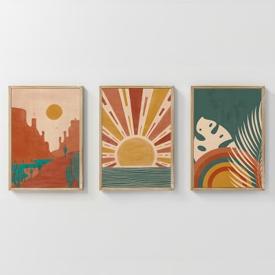 Πίνακας Bemvy pakoworld τρίπτυχος με ψηφιακή εκτύπωση και πλαίσιο 33x1.5x48εκ