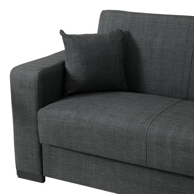 Γωνιακός καναπές-κρεβάτι αναστρέψιμος Dumma pakoworld ύφασμα ανθρακί 226x148x86εκ