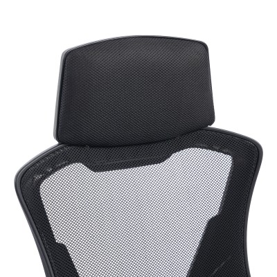 Καρέκλα γραφείου διευθυντή με υποπόδιο Meton pakoworld mesh χρώμα μαύρο 48x60x118-128εκ