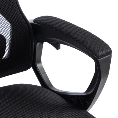 Καρέκλα γραφείου διευθυντή με υποπόδιο Meton pakoworld mesh χρώμα μαύρο 48x60x118-128εκ