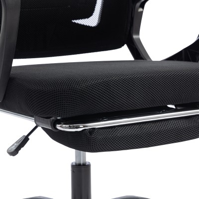 Καρέκλα γραφείου διευθυντή με υποπόδιο Meton pakoworld mesh χρώμα μαύρο 48x60x118-128εκ