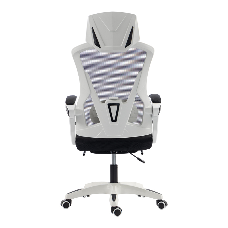 Καρέκλα γραφείου διευθυντή με υποπόδιο Meton pakoworld λευκό - mesh μαύρο 48x60x118-128εκ