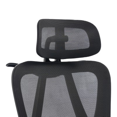 Καρέκλα γραφείου διευθυντή Exeter pakoworld mesh χρώμα μαύρο 50x58x119-129εκ