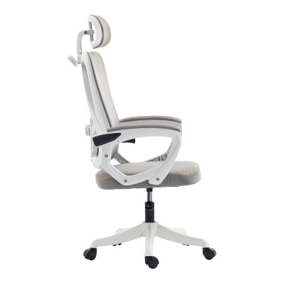 Καρέκλα γραφείου διευθυντή Exeter pakoworld λευκή - mesh γκρι 50x58x119-129εκ