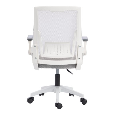 Καρέκλα γραφείου εργασίας Penza pakoworld λευκή - mesh γκρι 48x58x92-102εκ