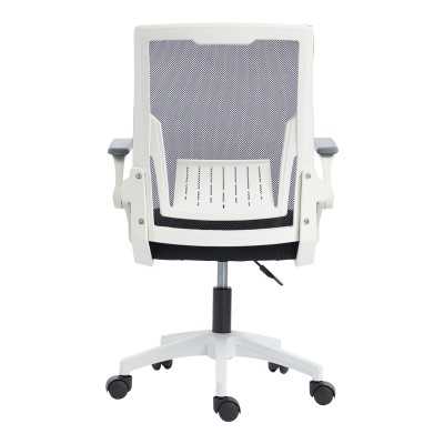 Καρέκλα γραφείου εργασίας Penza pakoworld λευκή - mesh μαυρο 48x58x92-102εκ