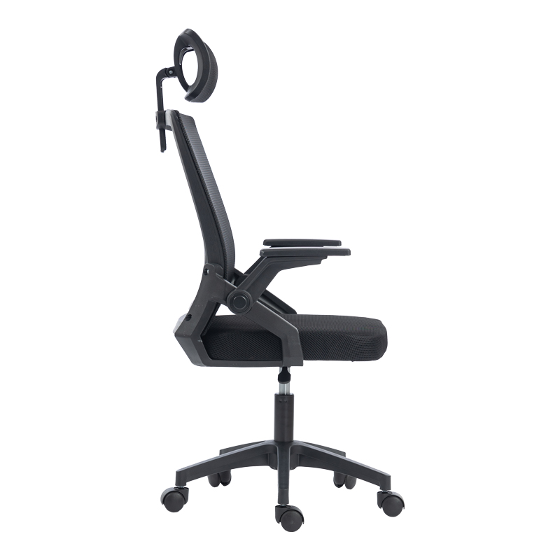 Καρέκλα γραφείου Plymot pakoworld mesh χρώμα μαύρο 48x58x112-122εκ