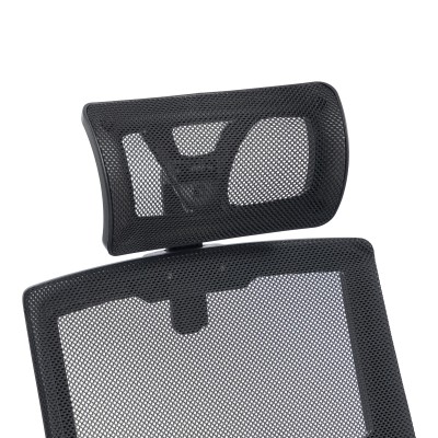 Καρέκλα γραφείου Plymot pakoworld mesh χρώμα μαύρο 48x58x112-122εκ