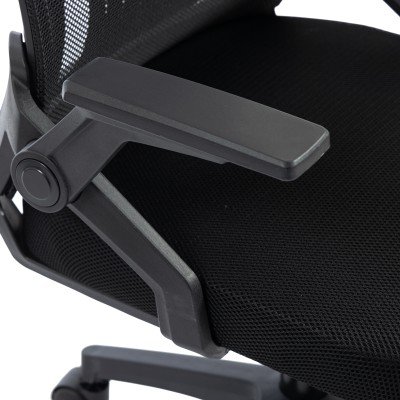 Καρέκλα γραφείου Plymot pakoworld mesh χρώμα μαύρο 48x58x112-122εκ